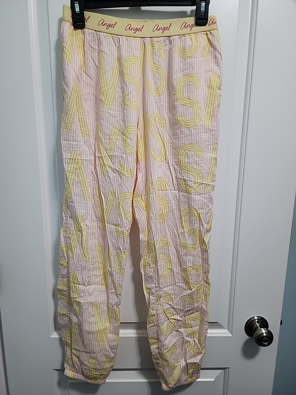 Victoria's Secret Angel Elastic Waist Pink & Yellow Lounge Pants